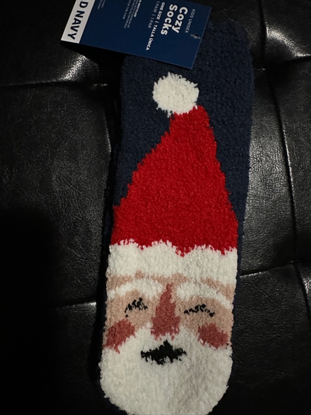 Old Navy Cozy Santa Holiday Fuzzy Socks - Navy, Red, White
